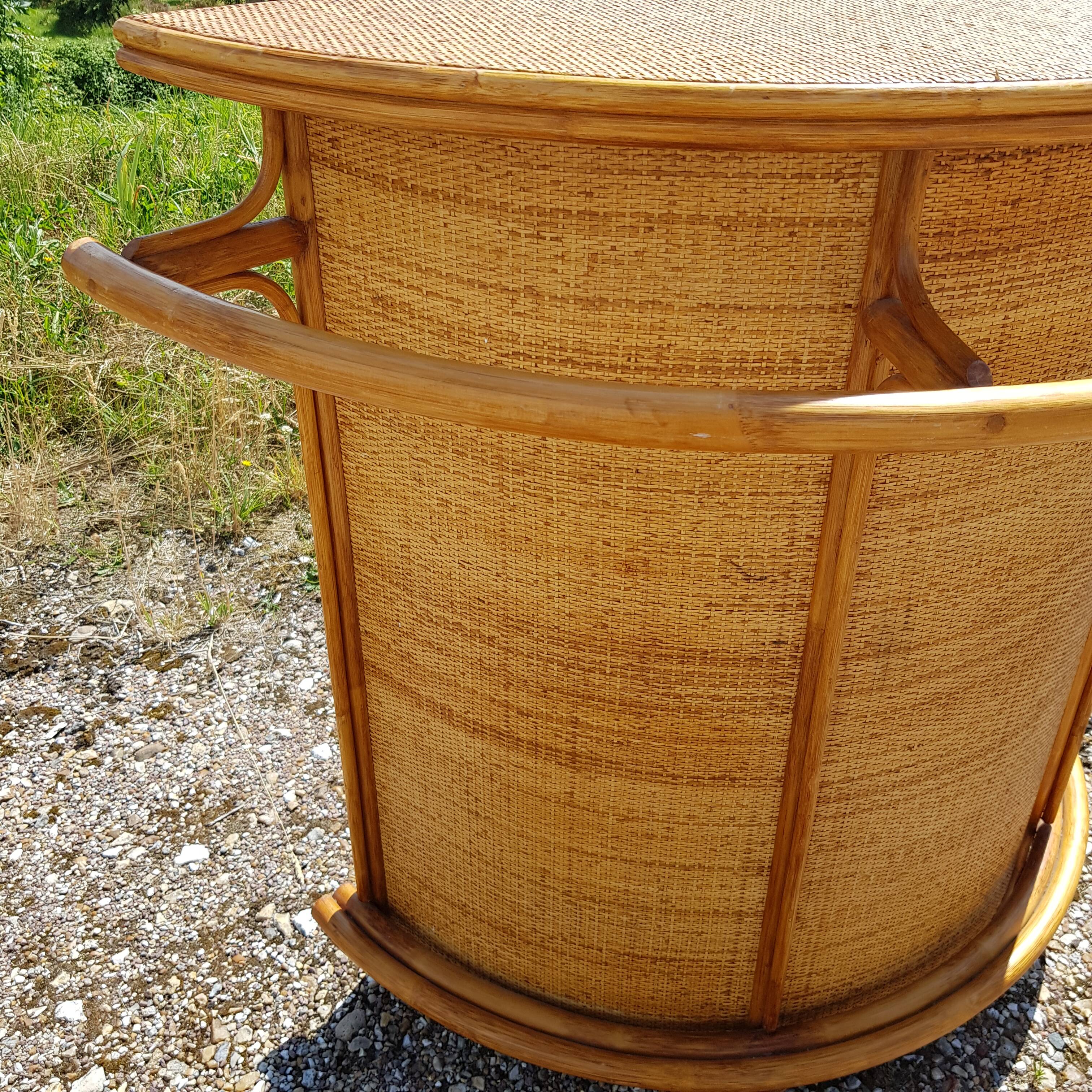 Vintage bamboo and rattan bar