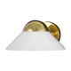 Wall light brass and opalescent glass white lights Deknudt 1980