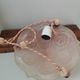 Pendant lamp molded glass paste vintage pink glass paste