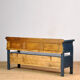 Antique pine drop-top bench, 1900s
