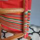 Vintage wooden folding chairs and basque fabric
