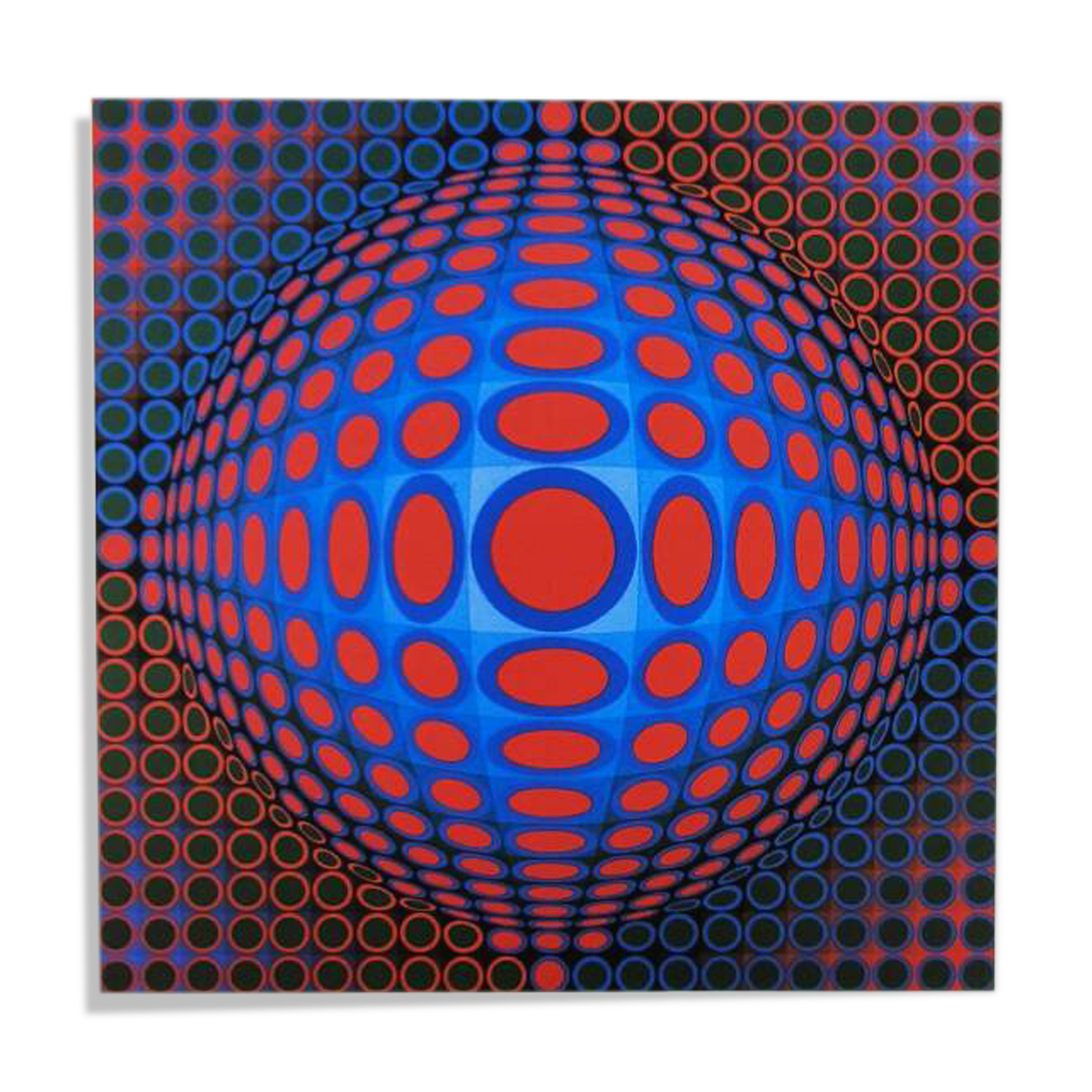 Lithograph by Victor Vasarely, limited edition numbered, 1970s.