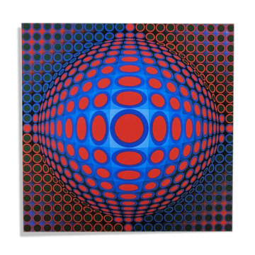 Lithograph by Victor Vasarely, limited edition numbered, 1970s.