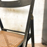 Ancienne paire de chaises pliantes cannage
