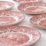 6 vintage EIT England red plates