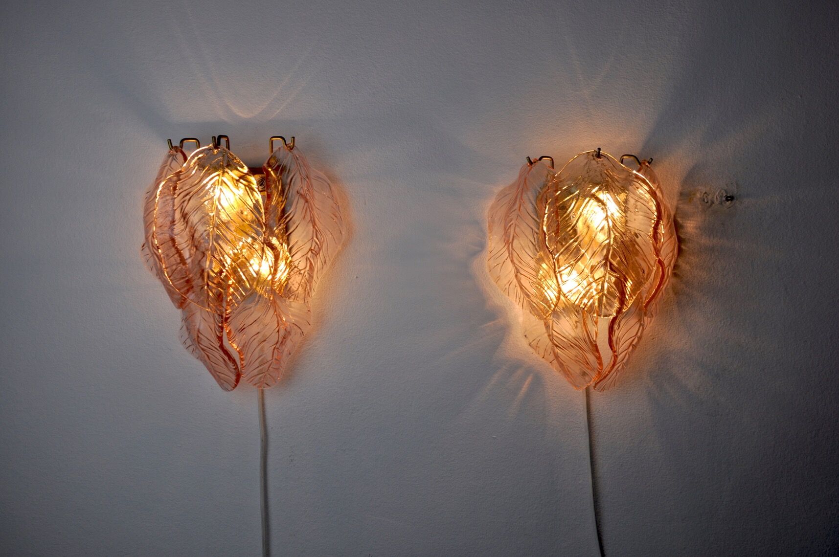 Pair of appliques Mazzega Murano, Italy, 1970