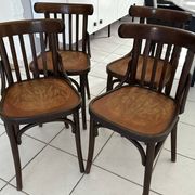 Suite de 4 chaises de bistrot vintage années 1960