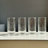 Set of 4 transparent twisted water glasses H:12cm
