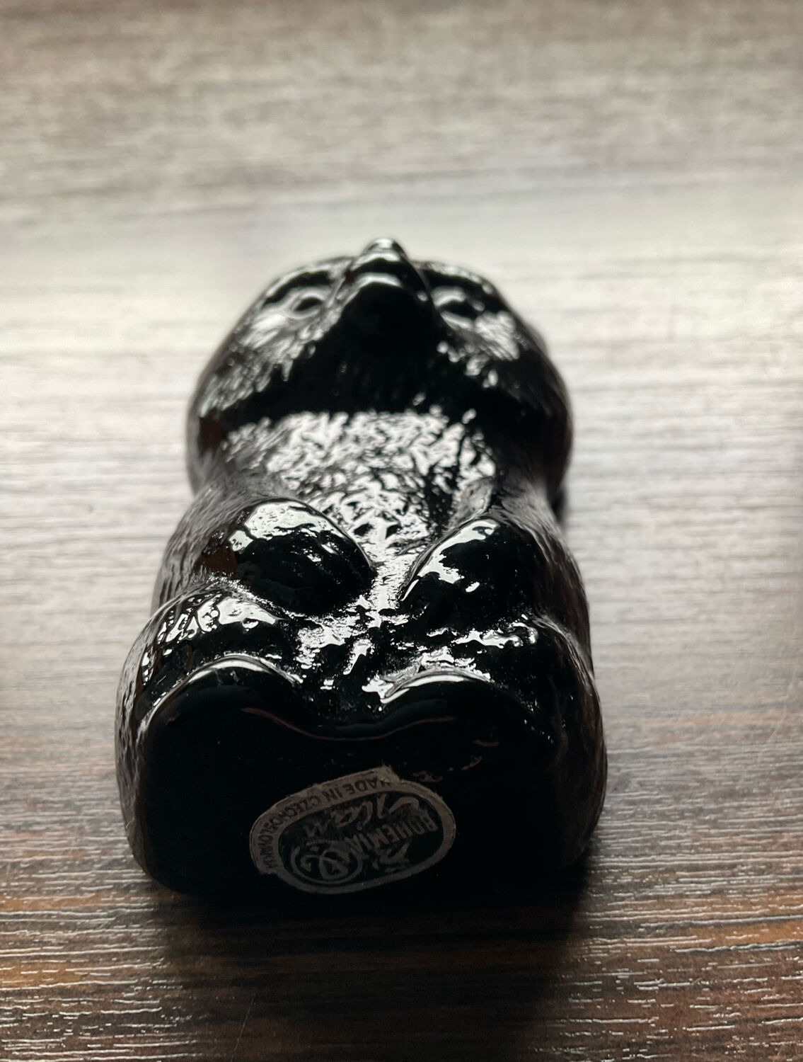Vintage Bohemian glass bear paper press