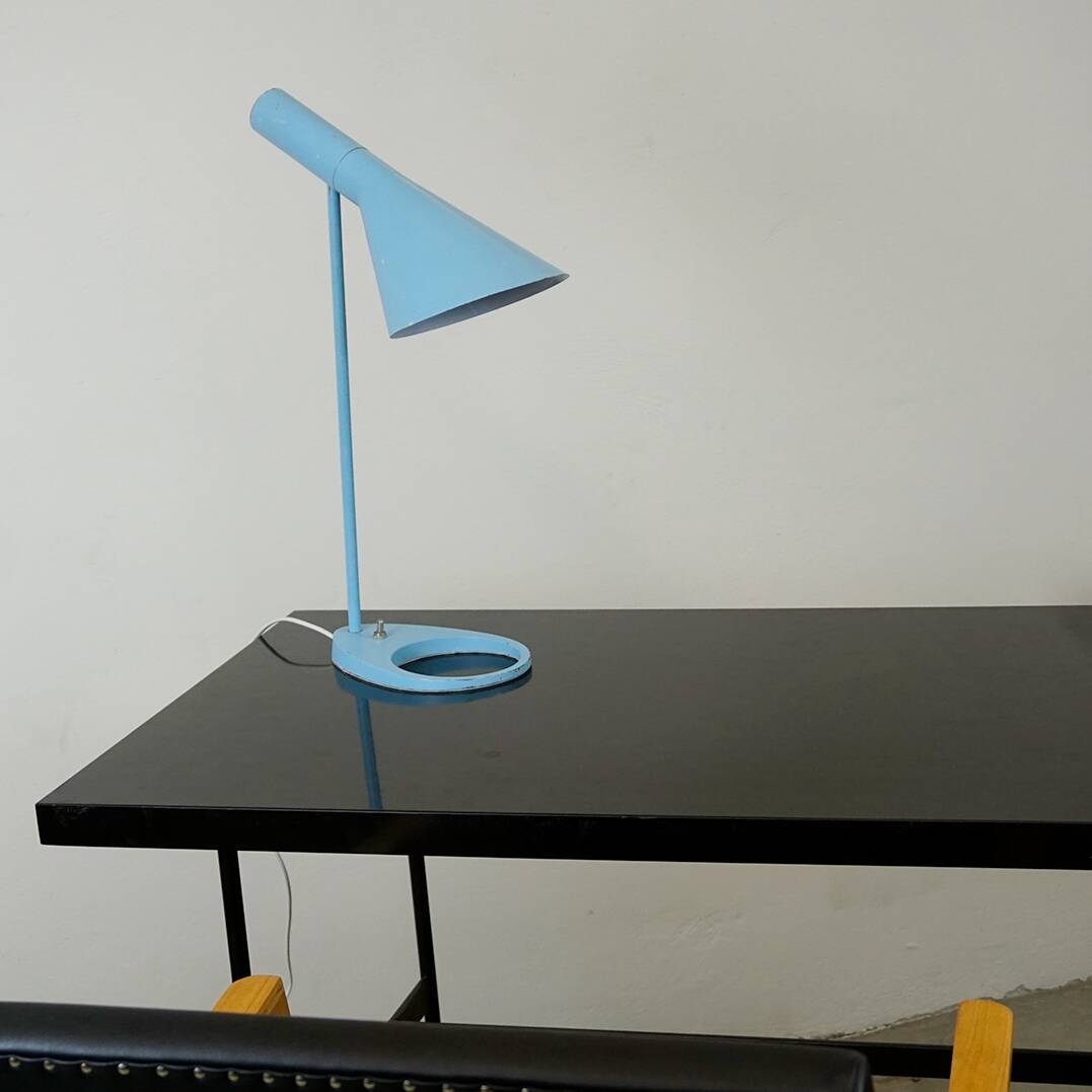 Blue AJ Table Lamp by Arne Jacobsen for Louis Poulsen Denmark