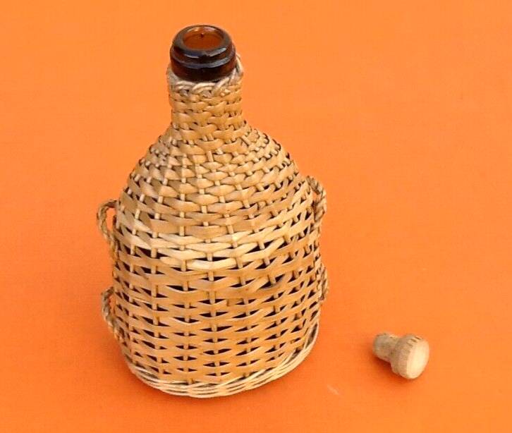 1940s Bottle Woven natural wicker