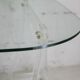 Office Plexiglas trestles, glass tray rounded edges, France, circa 1970