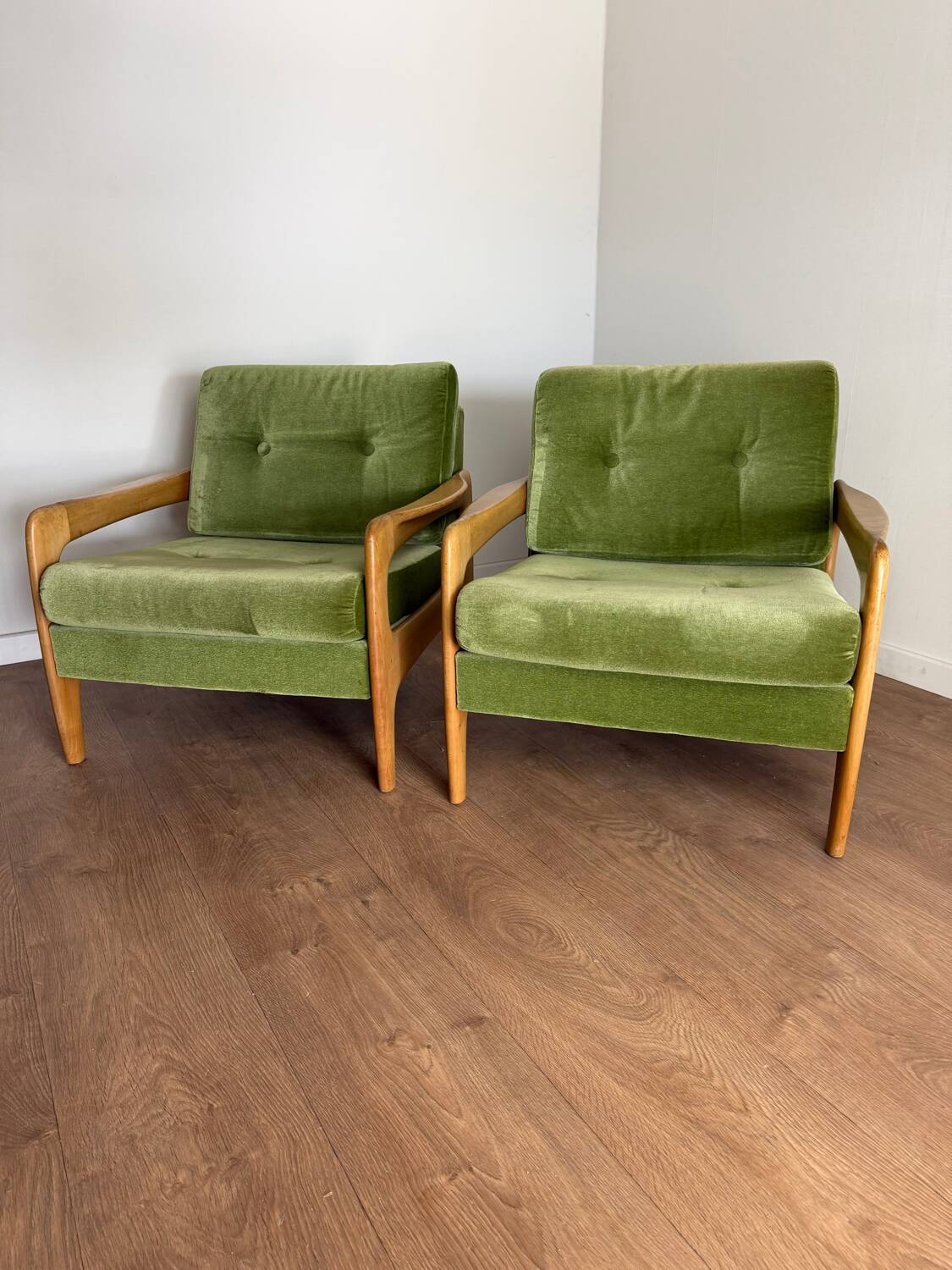 Pair of vintage Scandinavian armchairs – Eugen Schmidt / Solofor style