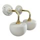 Set of two electrified white opaline wall lamps to nine