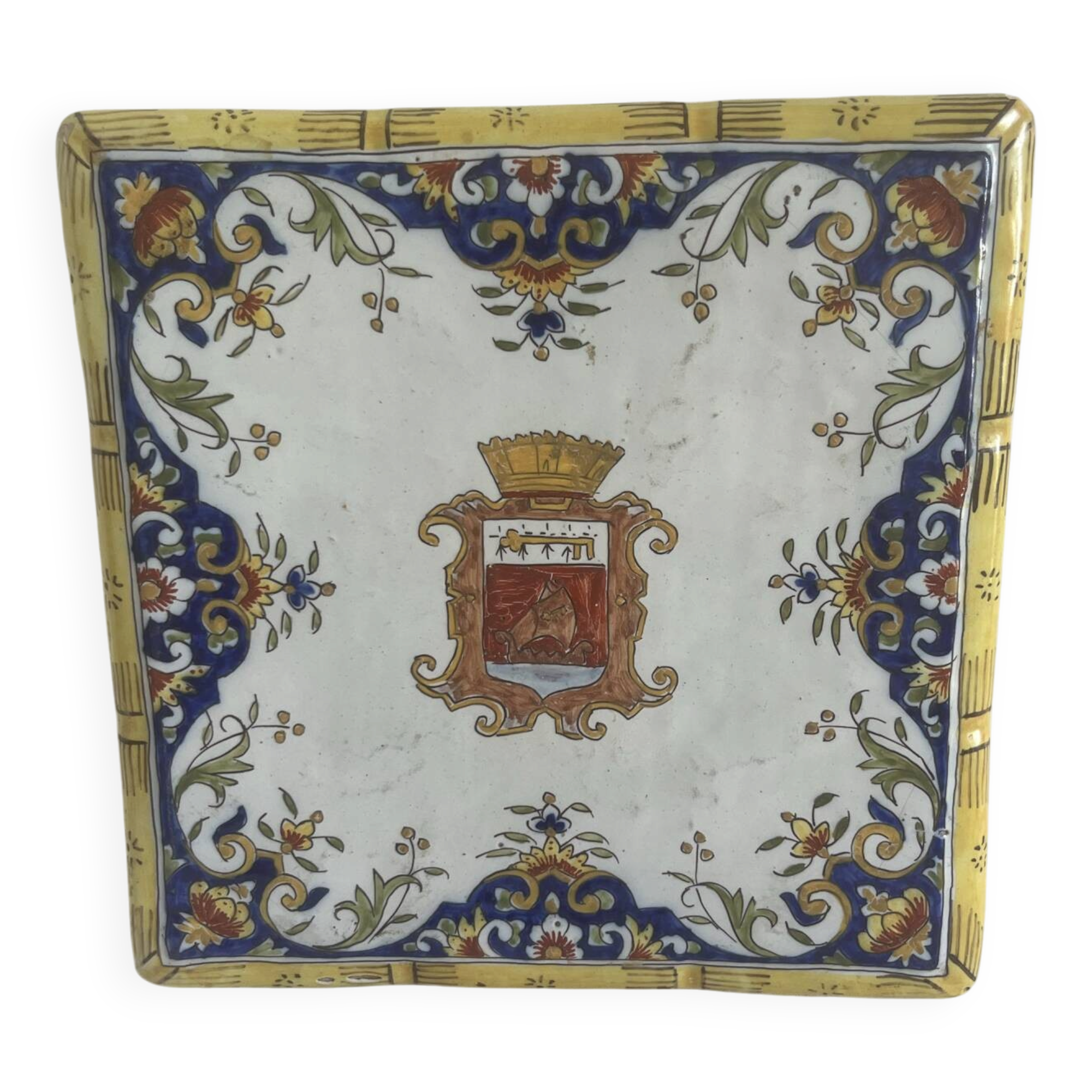 Old Rouen earthenware trivet