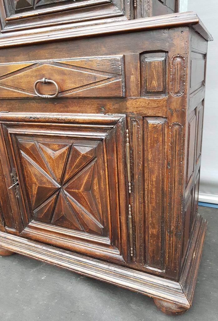 Louis XIII style two-piece recessed high wardrobe