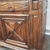 Armoire deux corps haut en retrait style Louis XIII