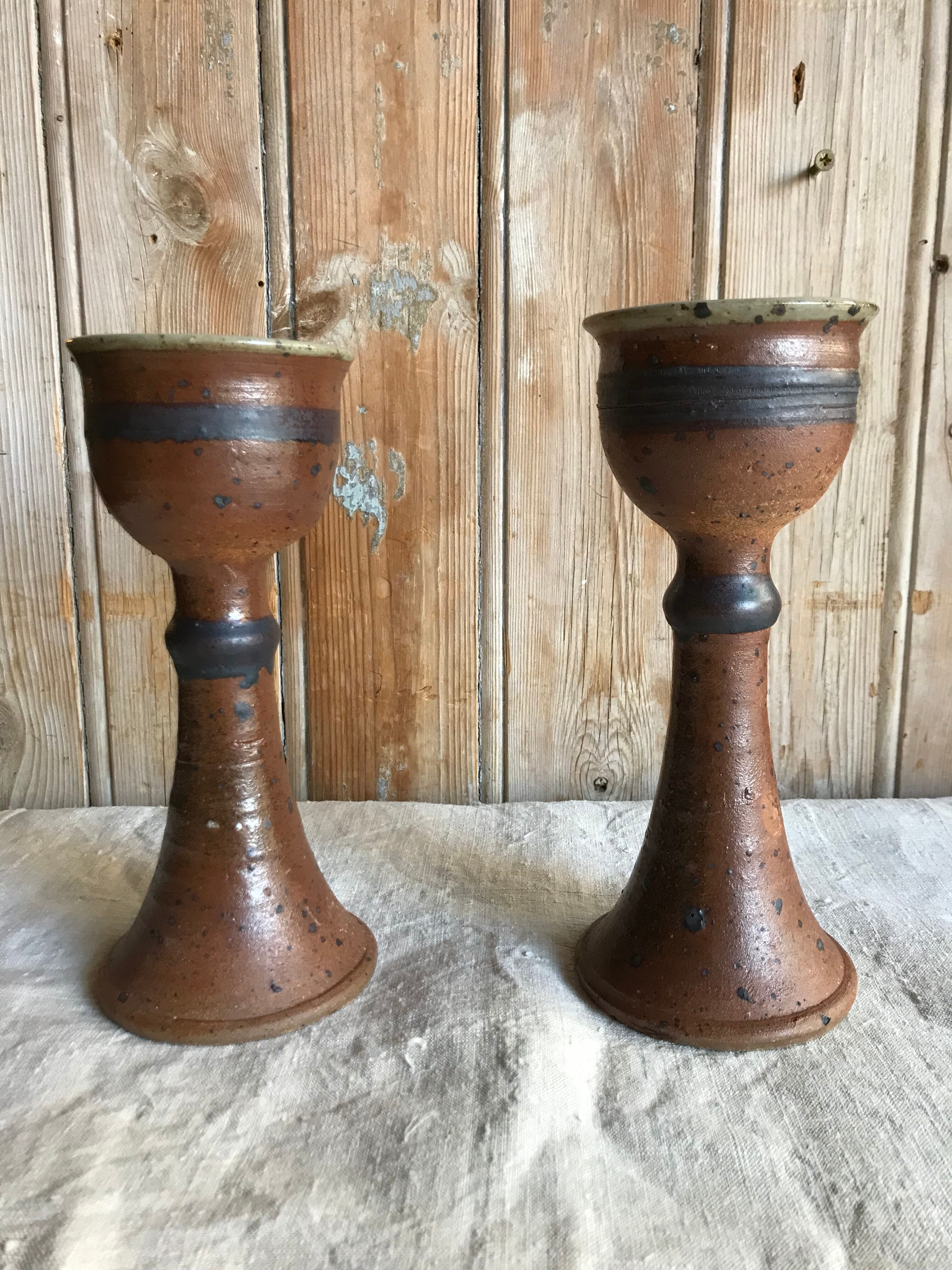 Stoneware candle holders