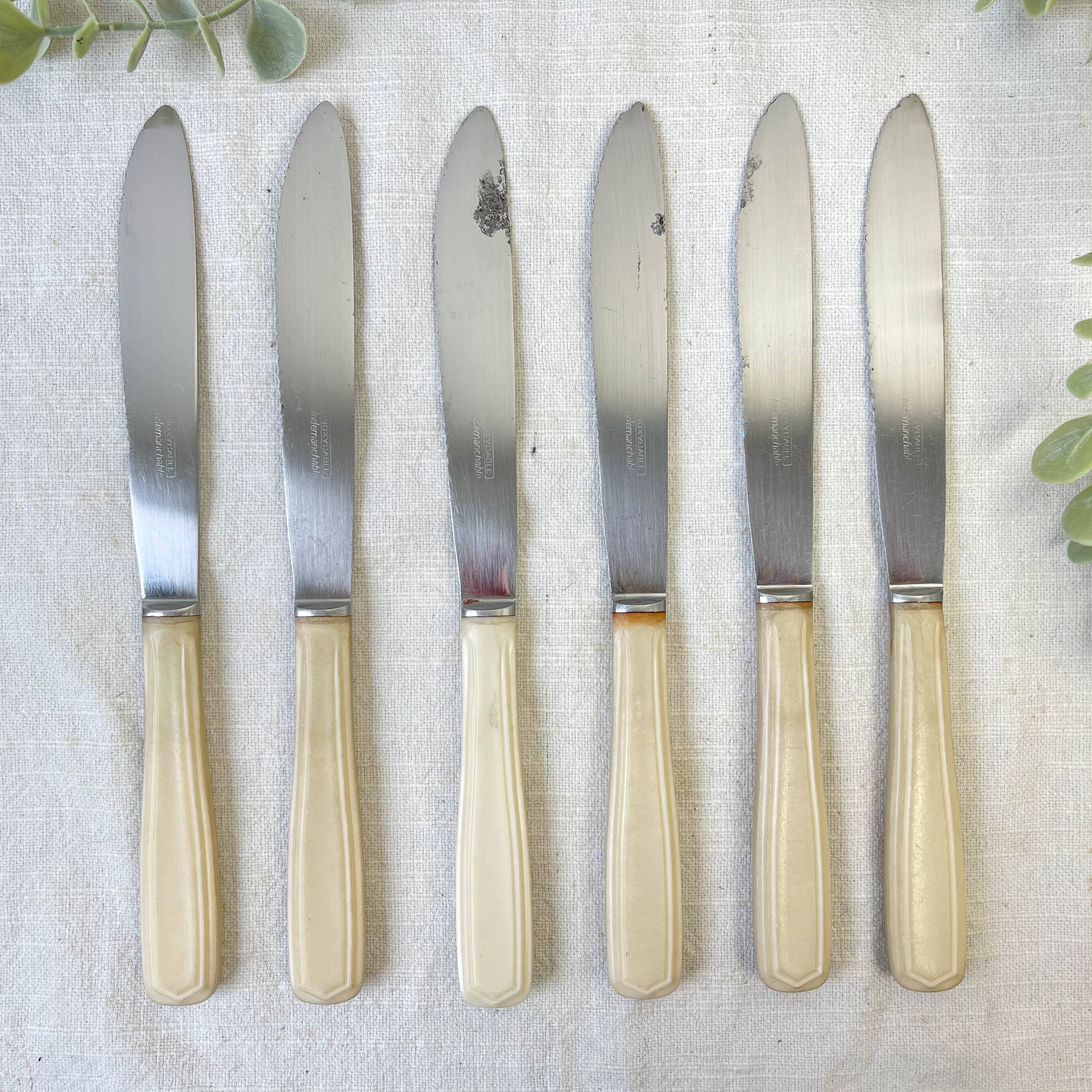 6 vintage Bakelite ivory knives France