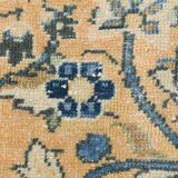 Tapis Persan Ancien Grand Format – Laine Nouée Main, Tons Beige & Bleu