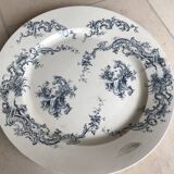 Large iron earth plate in Gien floral pattern