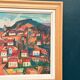 Original Swedish Oil on Panel – “Coastal Town” by Bartovicz 71 – Vintage & Framed – 51 × 41 cm (20" x 16.1")