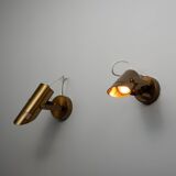 Pair of Adjustable Mid-Century Italian Brass Wall Sconces, 1970s