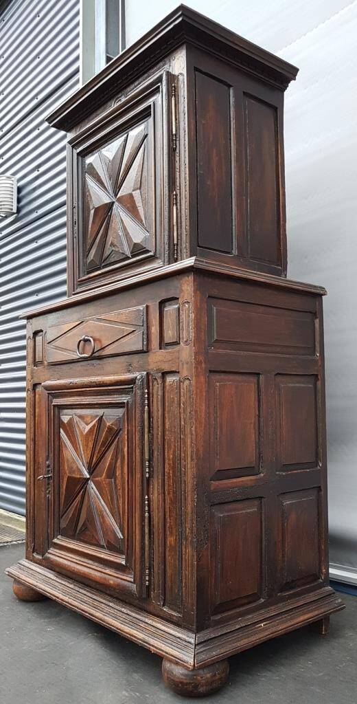 Louis XIII style two-piece recessed high wardrobe