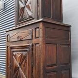Armoire deux corps haut en retrait style Louis XIII