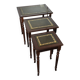 Set de trois tables gigogne dessus cuir