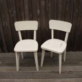 Paire de chaises bistrot en bois peint