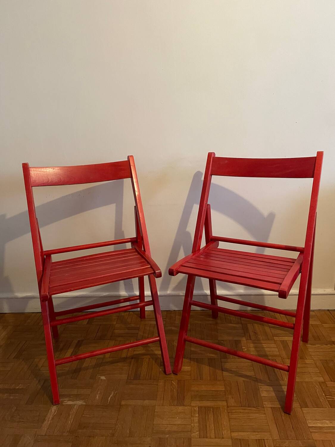 2 Vintage Wooden Folding Chairs