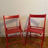 2 Vintage Wooden Folding Chairs
