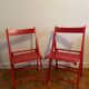 2 Chaises pliantes en bois vintage