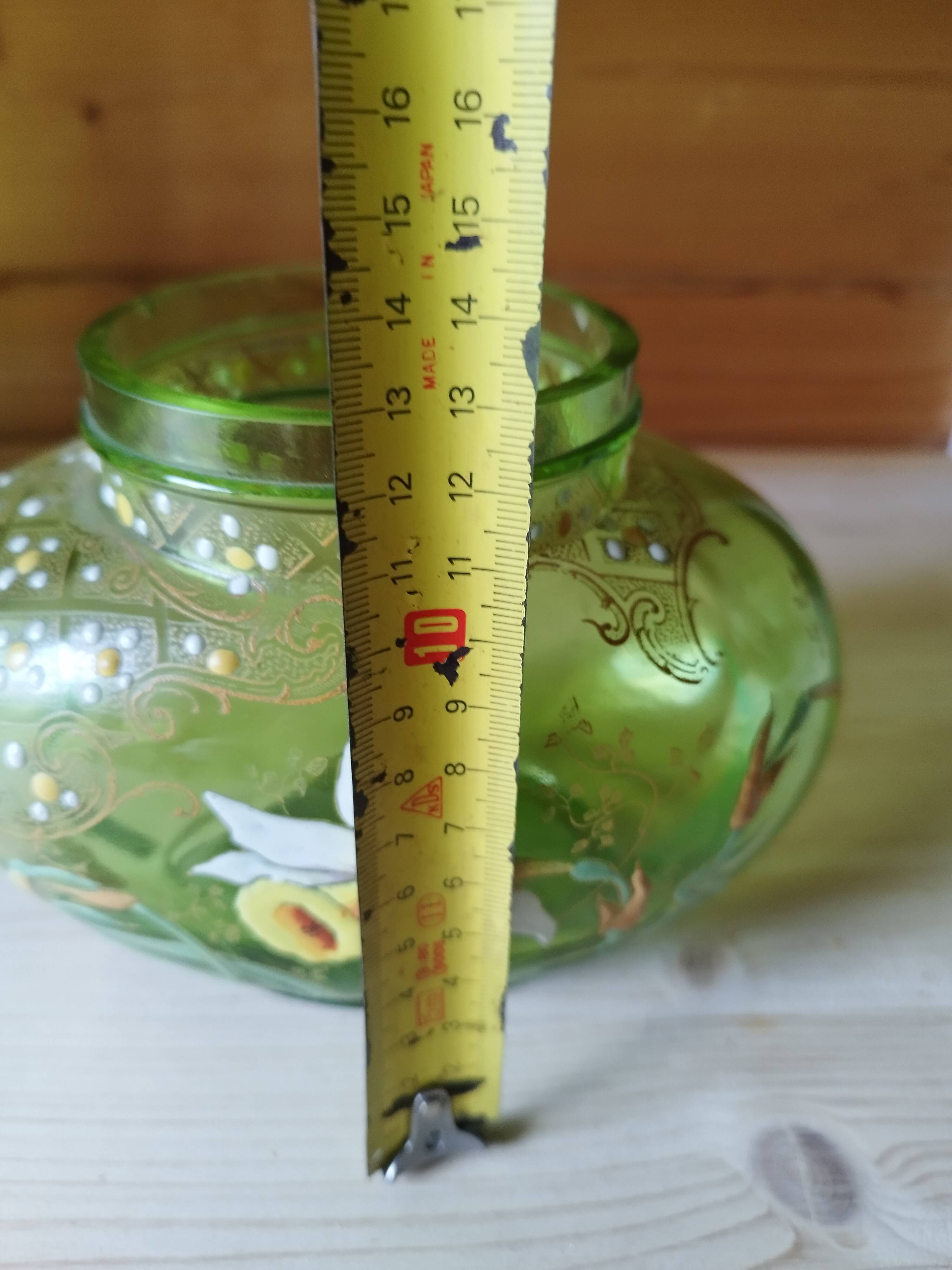 Enameled vase. original form. very fine work.