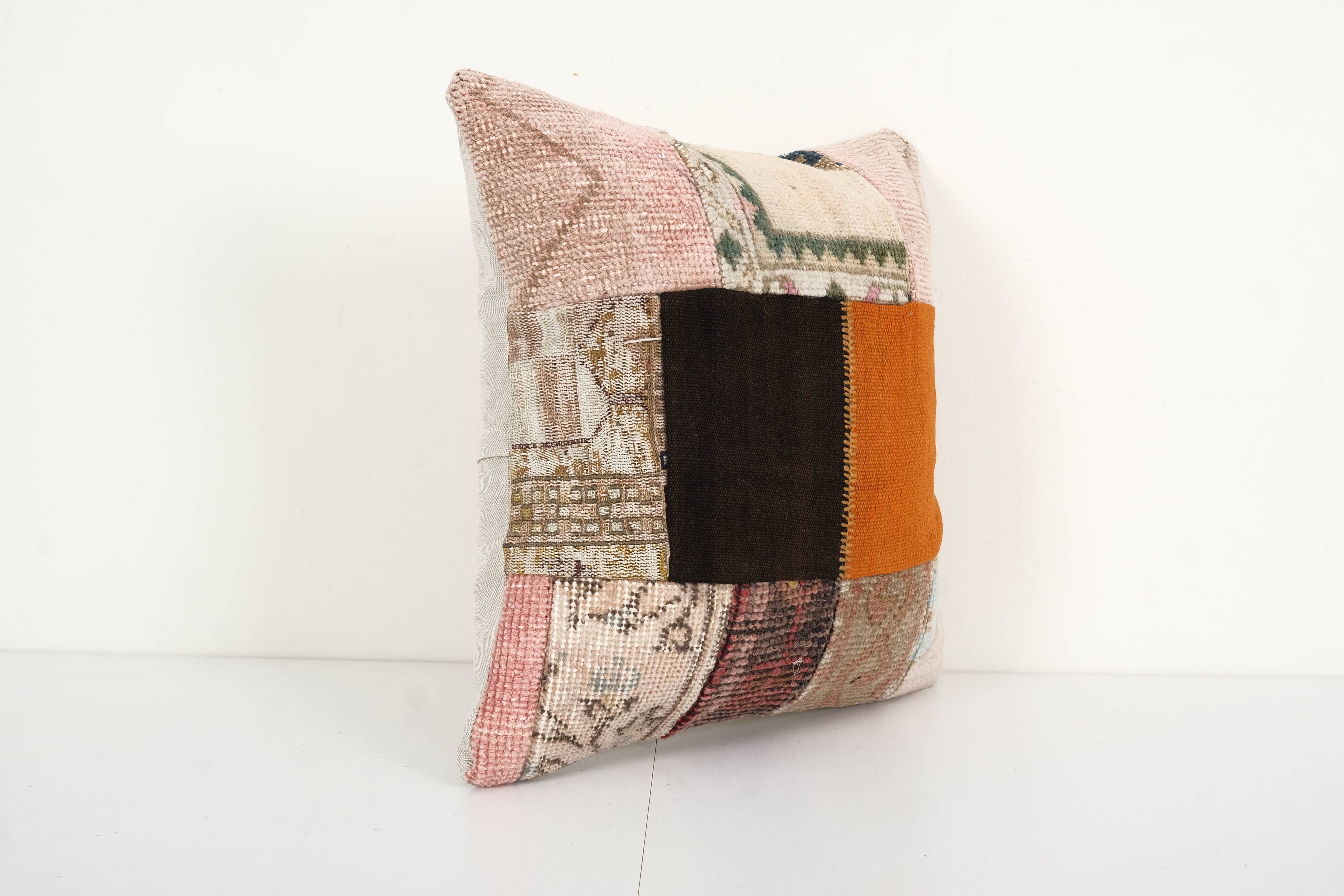 Hand Embroidery Cushion Cover, Turkish rug Pillow Case, Home Decoration pillow, oversize Patchwork