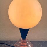 Vintage opaline copper table lamp