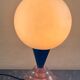Vintage opaline copper table lamp