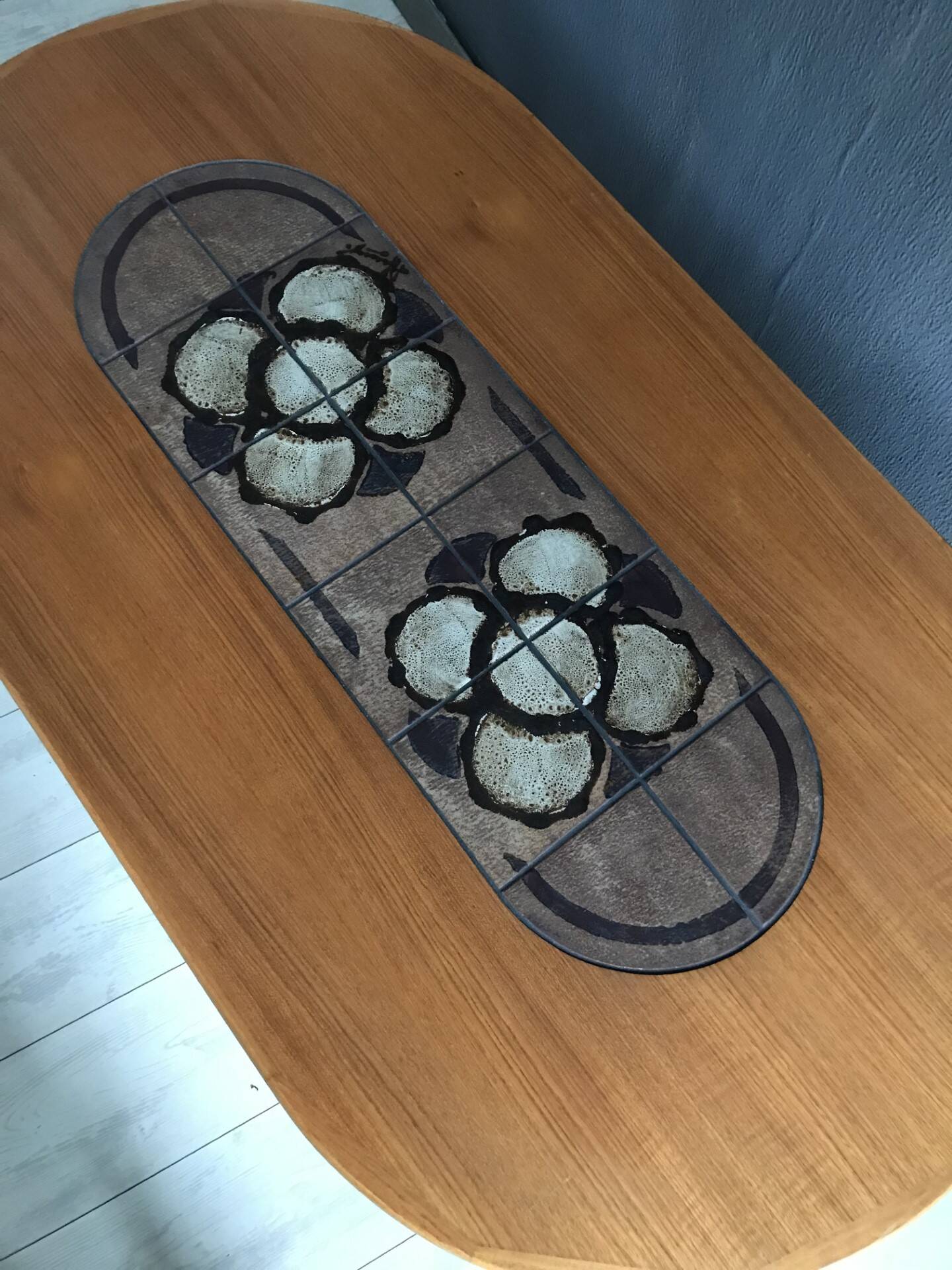 Gangso Scandinavian coffee table with Poul H. Poulsen Ceramic tiles