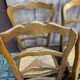 6 vintage Louis XV dining chairs with rush seats from the 20th century.