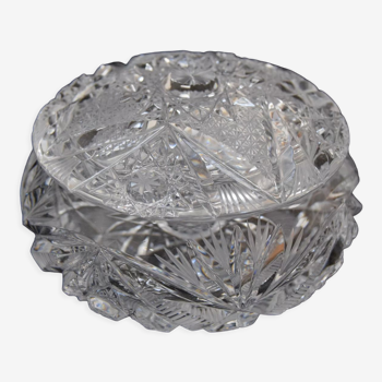 Sugary bowl,cut crystal glass,bohemia in the 1960's.