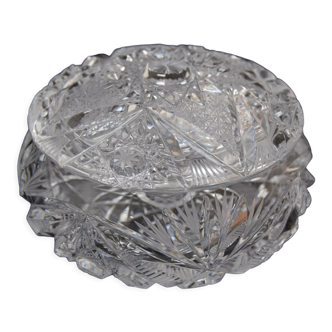 Sugary bowl,cut crystal glass,bohemia in the 1960's.