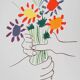 Pablo Picasso : Le bouquet de la paix, lithographie signée