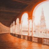 Drawing of the Plaza de España in Seville