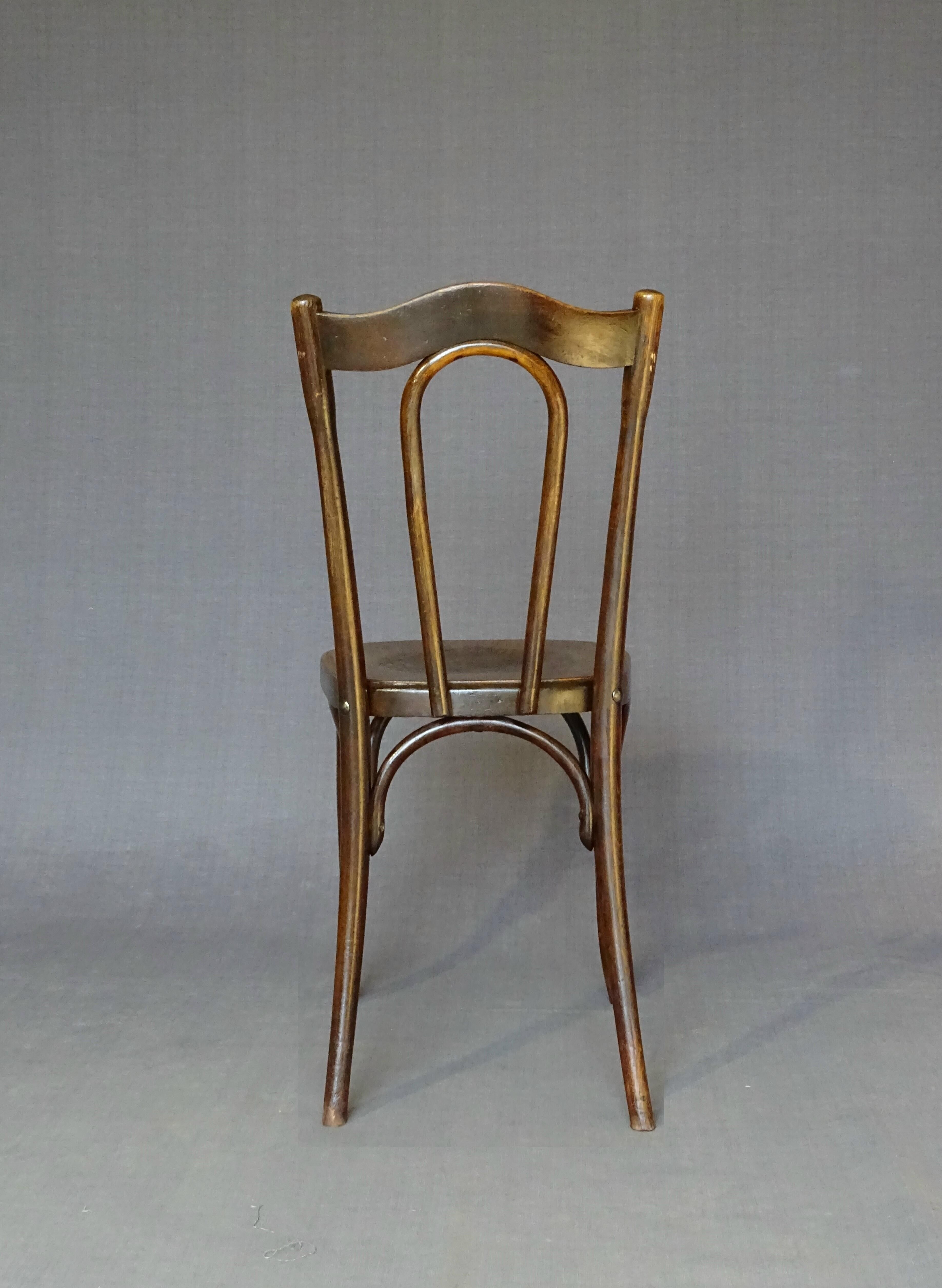 Bistro chair by fischel n°103 circa 1915 wooden seat