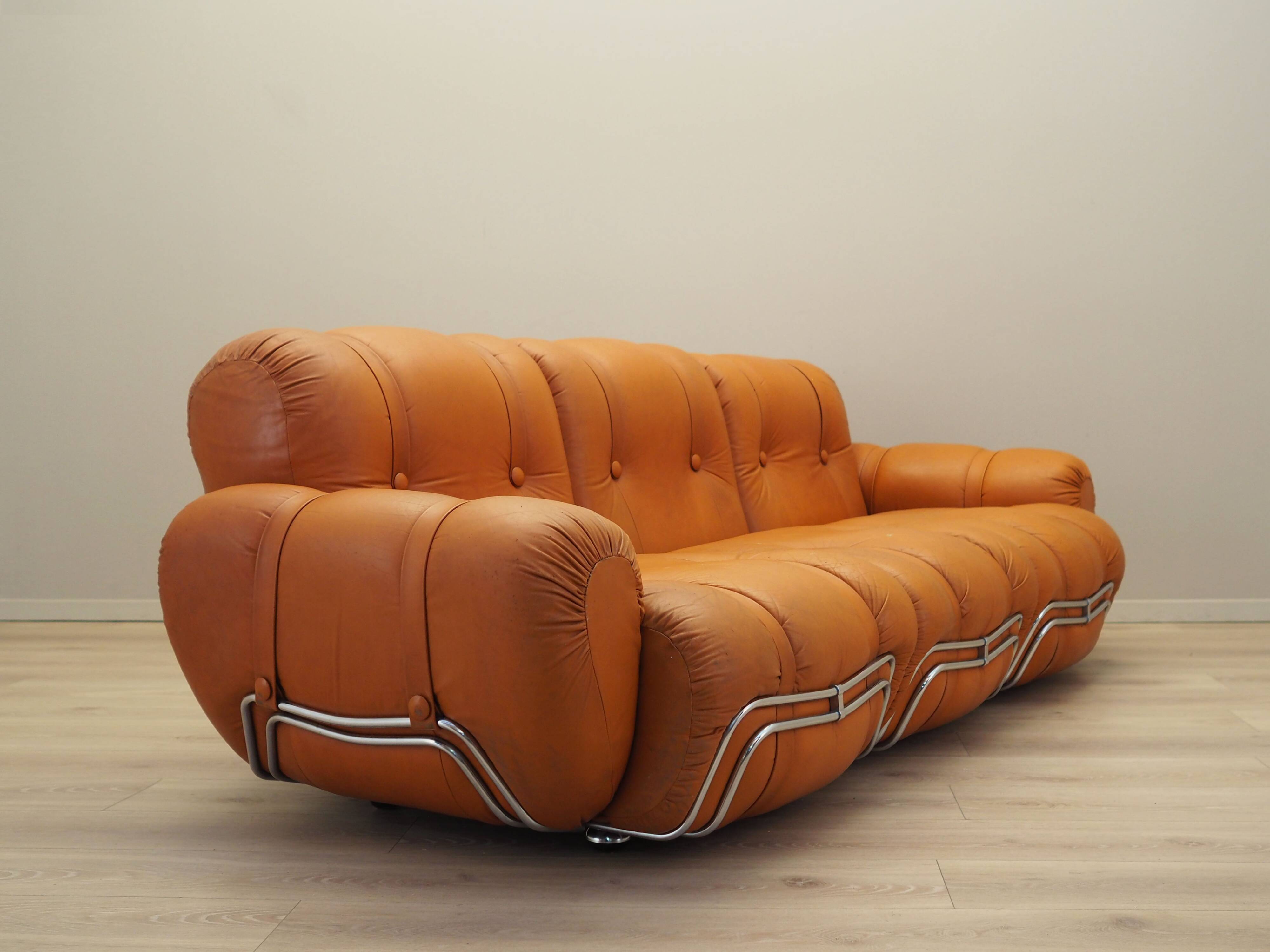 Orange sofa, Space Age design, 1960s, production: Italy