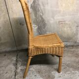 Set of 4 chairs rattan and wicker signed HH