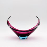 Murano Crystal Sommerso Fuchsia Turquoise Gondola Cup 19cm