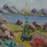 Original Swedish Oil on Panel – “Lakeside” by Gunnar Nilsson