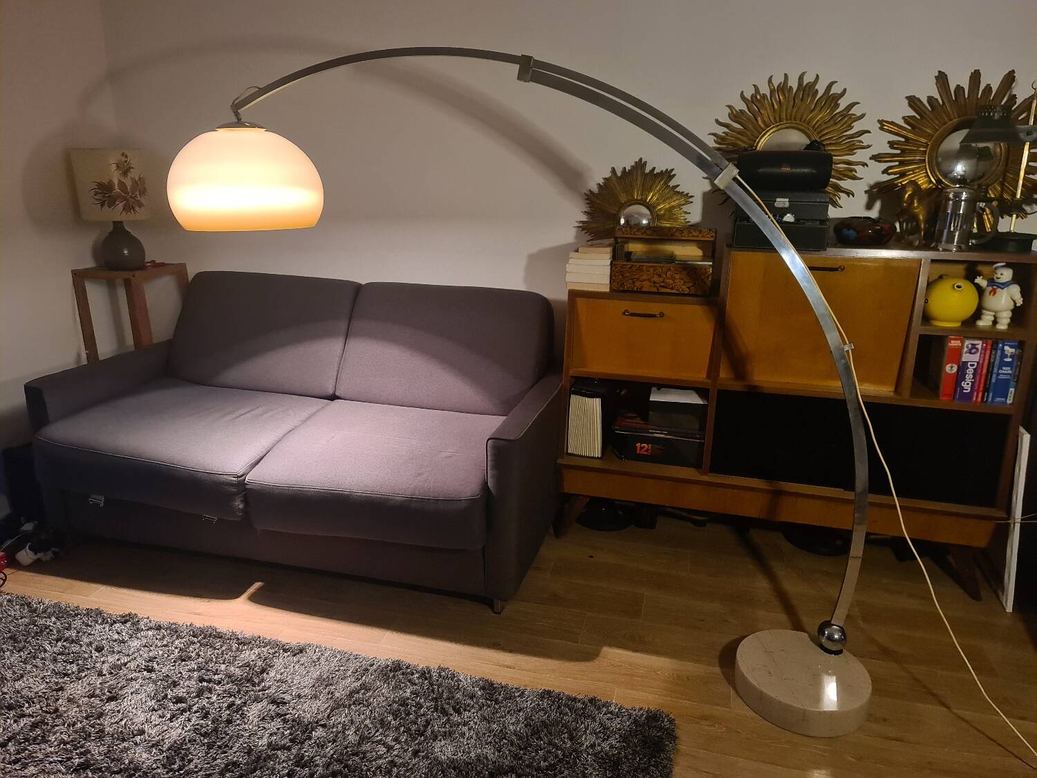 Lampadaire ARC Attribuée à Harvey Guzzini - vintage 1970